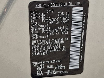 2019 Nissan Armada Platinum