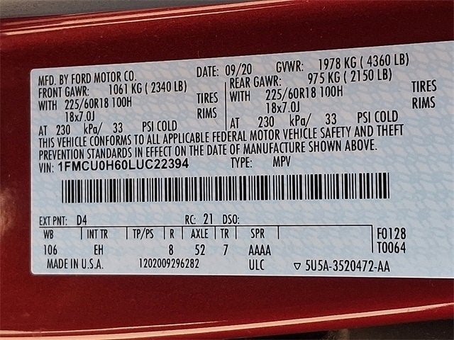 2020 Ford Escape SEL