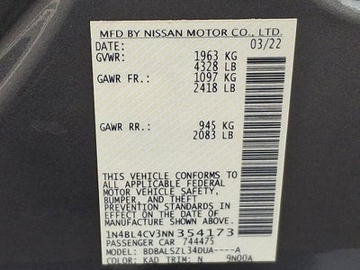 2022 Nissan Altima 2.5 SR