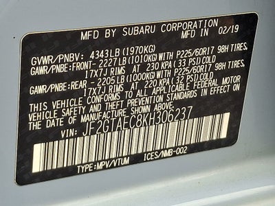 2019 Subaru Crosstrek 2.0i Premium